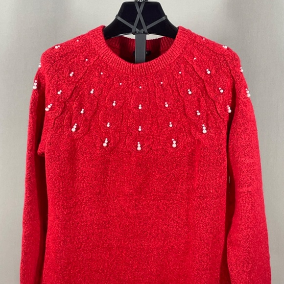 NEW Talbots Dress Womens Small petite red knit pencil sheath - Picture 2 of 9